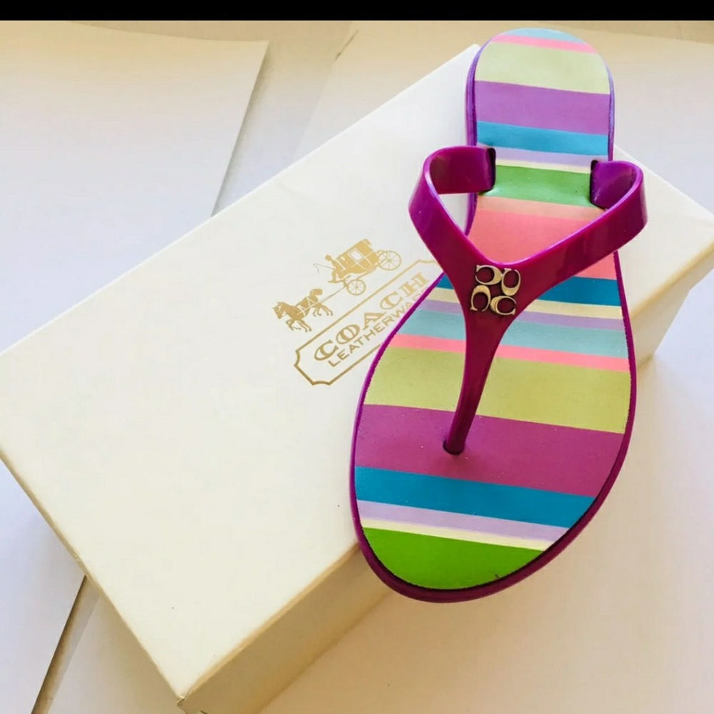 NWT TRIXIE COACH SANDALS FLIP FLOPS